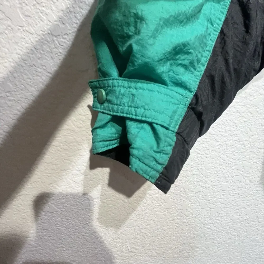Vintage 80s 90s Tyrolia By HEAD‎ Ski Jacket Women’s Large Teal Black Retro  Coat - Picture 6 of 16
